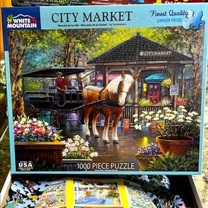 White Mountain City Market 1000 Piece Puzzle - Colorful